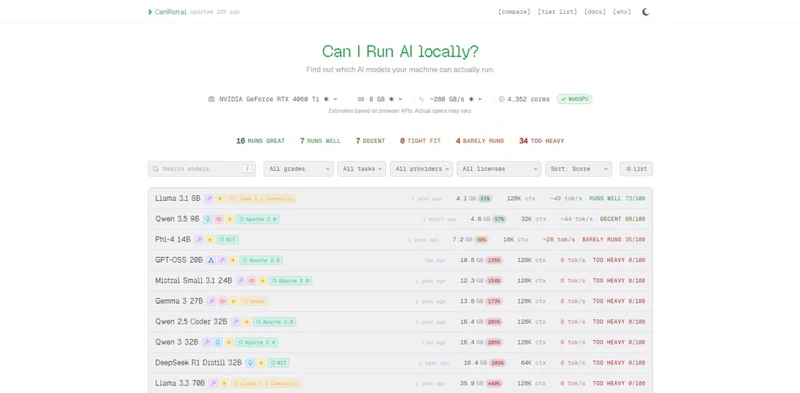 Can I Run AI 硬件检测工具：快速判断电脑能跑哪些本地大模型