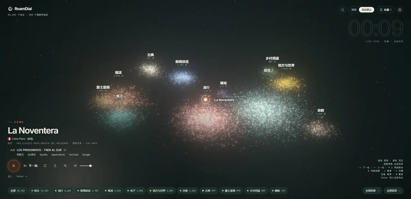 RoamDial 全球电台星图