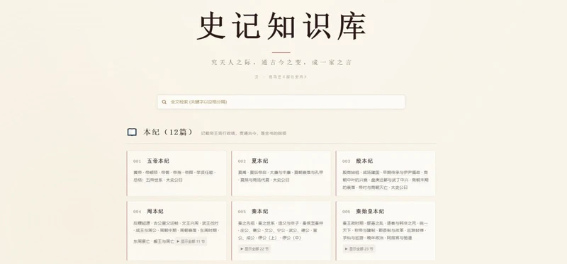 57.7 万字《史记》做成可检索知识图谱:12 万次标注,完