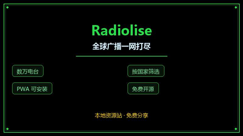 Radiolise:全球数万电台点开就听,还能装到桌面